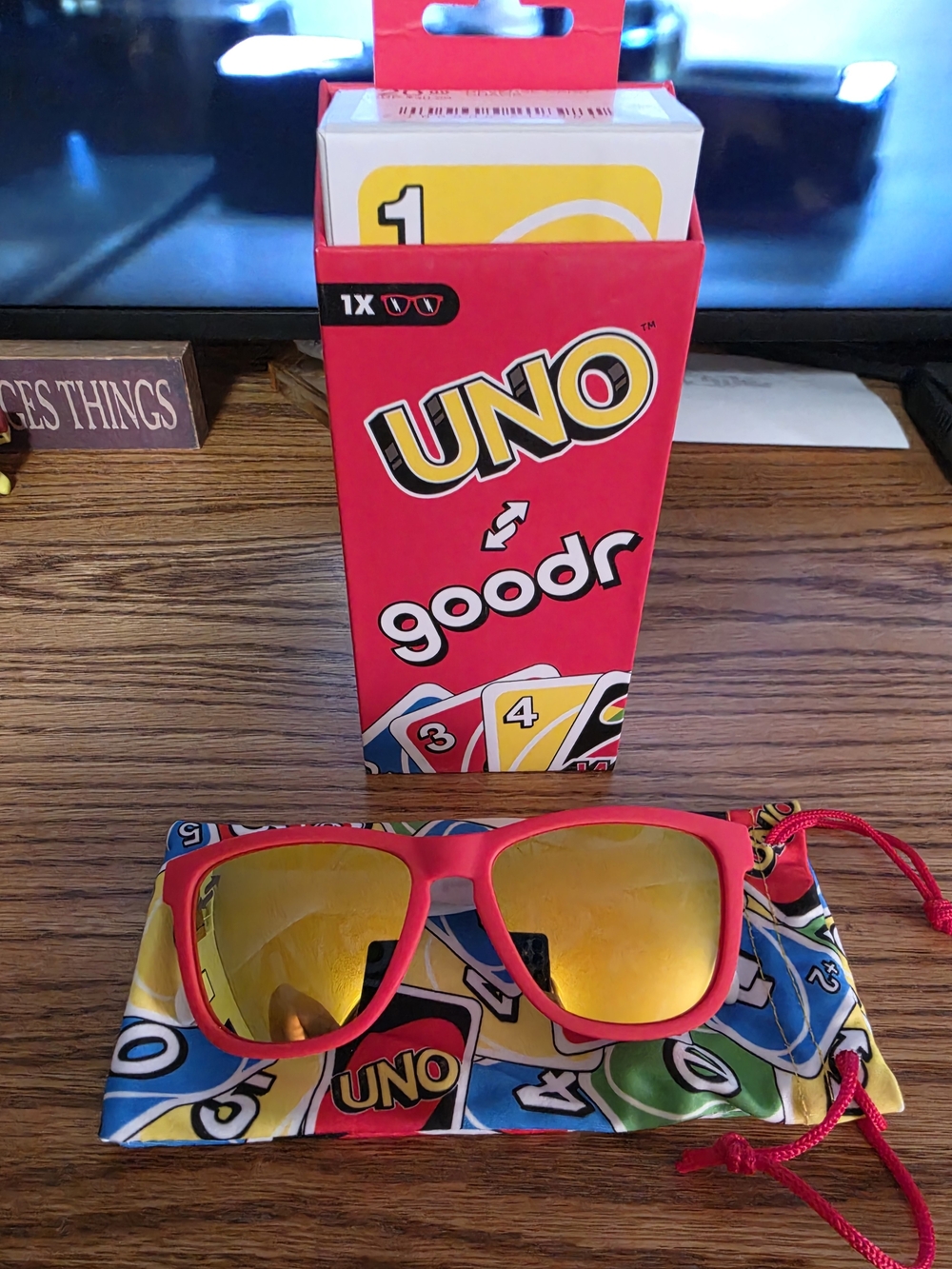 UNO x goodr Red Sunglasses with Yellow Mirrored Lenses